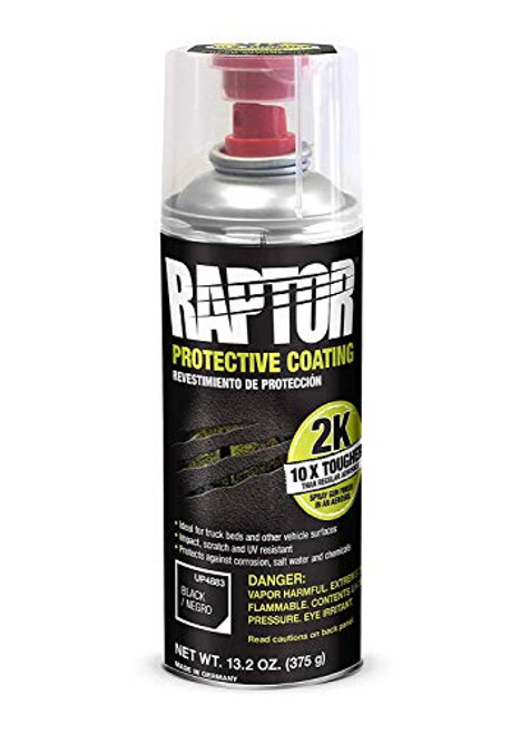 U-Pol 4883 Raptor 2K Aerosol Truck Bedliner Protective Coating - Black, 2-Pack U-Pol 4883 Raptor 2K Aerosol Truck Bedliner Protective Coating - Black, 2-Pack