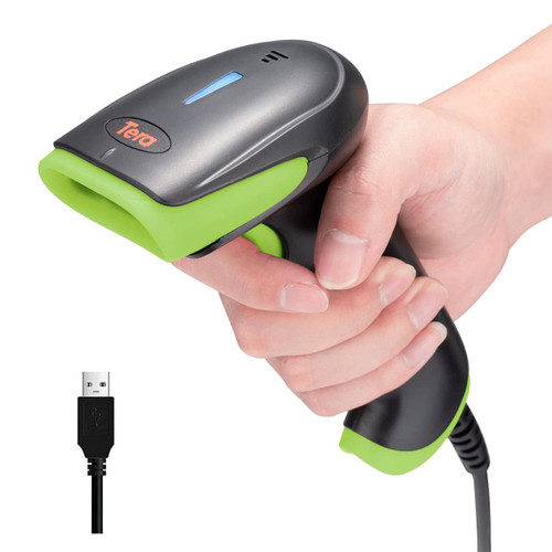 Tera 1D Laser Barcode Scanner USB Wired Plug and Play Handheld Fast and Precise Scan Bar Code Reader for Small Businesses Supermarket Retail Store Library Logistic Warehouse 3106-2 Green