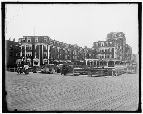 HistoricalFindings Photo: Hotel Shelburne,Resorts,Wheeled Chairs,boardwalks,Atlantic City,New Jersey,1890