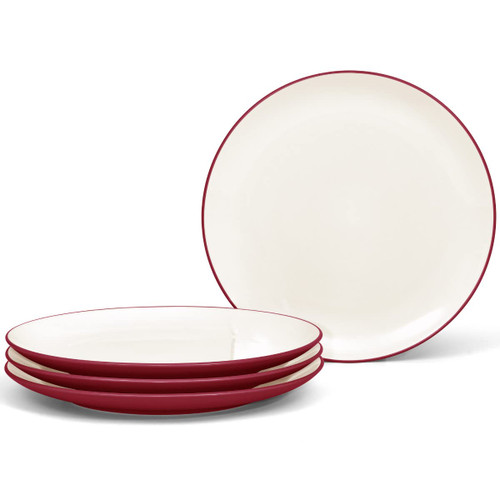 Noritake Colorwave Raspberry Salad/Dessert Plate, Coupe, 8 1/4", Set of 4 in Raspberry/Red