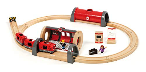 BRIO 33513 Metro Railway Set | 20 Piece Train Toy with Accessories and Wooden Tracks for Kids Age 3 and Up BRIO 33513 Metro Railway Set | 20 Piece Train Toy with Accessories and Wooden Tracks for Kids Age 3 and Up