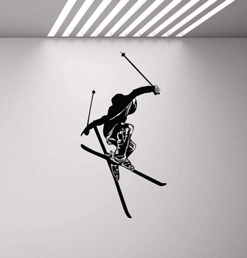 HUANGS Fashion Wall Stickers Ski Wall Decal Skier Gym Mural Winter Games Skiing Vinyl Fitness Extreme Sport Boy Decor 30X57Cm HUANGS Fashion Wall Stickers Ski Wall Decal Skier Gym Mural Winter Games Skiing Vinyl Fitness Extreme Sport Boy Decor 30X57Cm