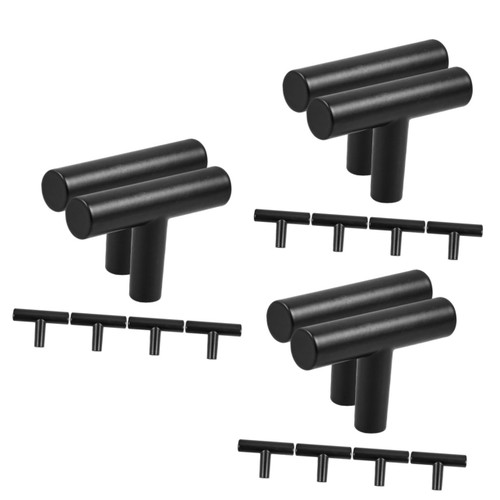 STOBOK 18 Pcs Hardware Door Handle Closet Door Knobs Dresser for Closet Black Cabinet Black Knobs Dresser Drawer Knobs Matte Black Cabinet Knobs Black Cabinet Pull Aluminum Alloy Cupboard