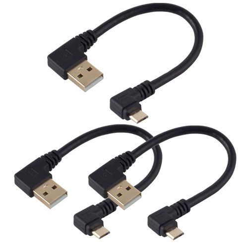 LBSC Right Angle 90 Degree USB Micro Cable,USB to Micro USB Cable,Short Micro USB Cable,Micro USB 2.0 Male to Male Cord for Android Charging & Data Transfer (USB a- 5 Pin Micro,3 Pack)
