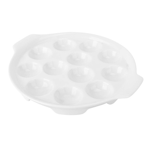 DOITOOL White Ceramic Mushroom Escargot Plates Dishes 12 Compartment Holes Escargot Baking Dishes for Hotel Restaurant Cooking Snail Mushroom BBQ