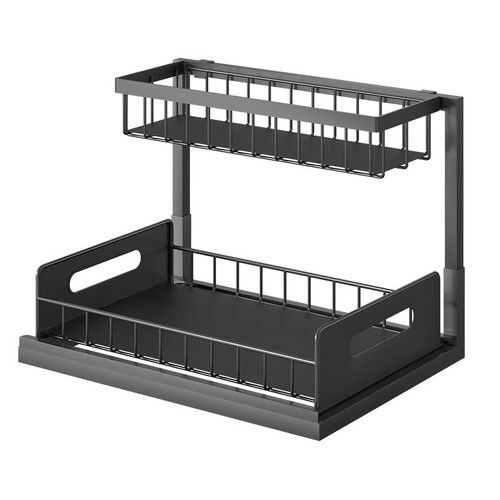 Under Sink Organizer, Pull Out Cabinet Organizer 2 Tier Slide Out Sink Shelf Cabinet Storage Shelves, Under Sink Storage for Kitchen Bathroom Cabinet