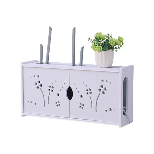 WiFi Router Storage Box Wall Mount Decorative Router Organizer Box Router Shelf Wall Mount Hider Cable Storage Box Floating Shelves Cable Power Wire Bracket Router Organizer Rack (Color:B)