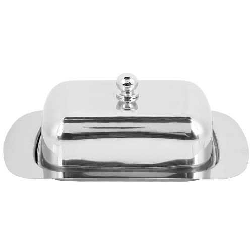 Stainless Steel Butter Cheese Dish Tray, Food Storage Dessert Container Box Keeper with Lid