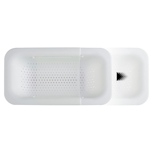 COOK WITH COLOR Over the Sink Strainer - Expandable Colander Basket - Fruit and Vegetable Washing Basket, Large Pasta Colander - Extendable Sink Colander for Kitchen Sink (White) COOK WITH COLOR Over the Sink Strainer - Expandable Colander Basket - Fruit and Vegetable Washing Basket, Large Pasta Colander - Extendable Sink Colander for Kitchen Sink (White)