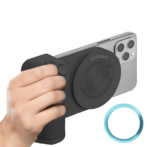 HAFOKO Magnetic Smartphone CapGrip Camera Cell Phone Selfie Grip Handle Photo Phone Holder with Bluetooth Wireless Remote Control Compatible for iPhone All Phones Video Shooting Vlog