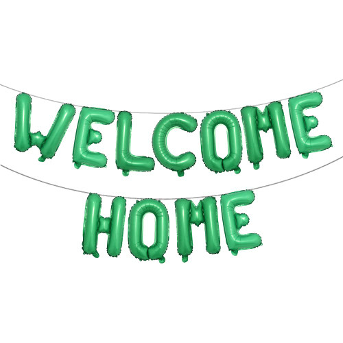16 inch Welcome Home Balloon Banner Style Balloons Foil Letter Balloon Anniversary Celebration Party Decorations (Welcome Home Green) 16 inch Welcome Home Balloon Banner Style Balloons Foil Letter Balloon Anniversary Celebration Party Decorations (Welcome Home Green)