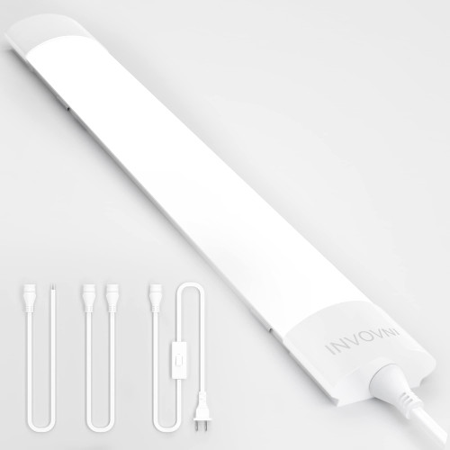INVOVNI LED Light with Plug,IP66 Waterproof LED Shop Light,1.3FT/16W1800LM 5000K,Linkable LED Tube Light, with Switch and Plug,Great for cabinets, hallways, Gyms,Studios,bathrooms,Warehouses INVOVNI LED Light with Plug,IP66 Waterproof LED Shop Light,1.3FT/16W1800LM 5000K,Linkable LED Tube Light, with Switch and Plug,Great for cabinets, hallways, Gyms,Studios,bathrooms,Warehouses
