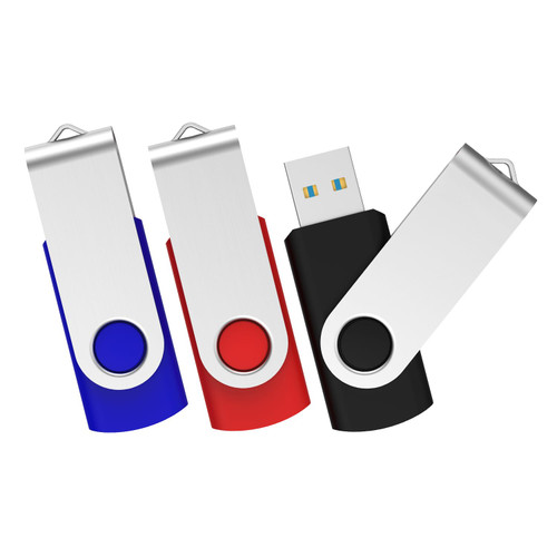 Aiibe 128GB Flash Drive 3 Pack 128GB USB 3.0 Flash Drive Thumb Drive USB Drive USB 3.0 Memory Stick Jump Drives 128GB (3 Colors: Black Blue Red)