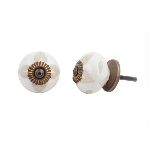 Indian Shelf 2 Pieces Knobs Dresser | Etched Dresser Drawer Pulls and Knobs | Pulls for Dresser White | Fancy Door Knobs Ceramic | Decorative Cabinet Knobs | Flower Knobs for Dresser Drawers