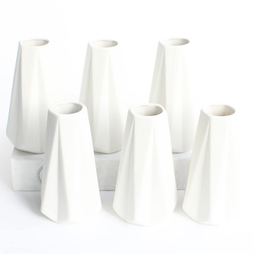 YANLING Modern White Vase for Flowers Set of 6, White Ceramic Vases for Pampas Grass Small Boho Vases for Home Decor, Minimalism Style for Modern Table Shelf 6 Inch YANLING Modern White Vase for Flowers Set of 6, White Ceramic Vases for Pampas Grass Small Boho Vases for Home Decor, Minimalism Style for Modern Table Shelf 6 Inch