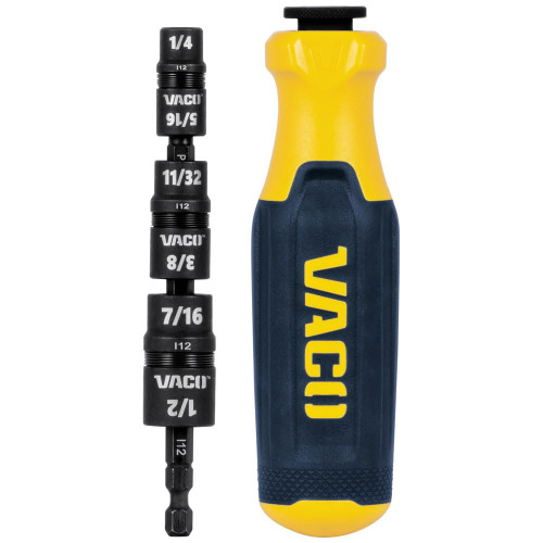 VACO VAC1070 Impact Driver, 7-in-1 Multi-Bit Impact Flip Socket with Handle, 6 Easy-to-Identify Hex Driver Sizes plus a 1/4-Inch Bit Holder