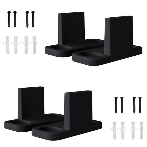 Bdmetals Sliding Barn Door Floor Guide,Floor Mounted Bottom T- Guides? Adjustable Barn Door Floor Guide?Plastic T Shape Track Guide?Black(4PK)