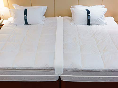 Twin to King Bed Bridge - Converter Kit for Twin Beds - Gap Filler Pad with Strap - Quickly Create King Size Bed - Mattress Connector for Guest Room