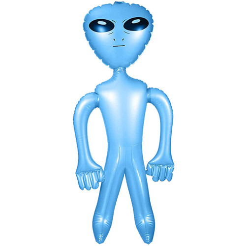 63 Inch Giant Inflatable Alien Blow Up Alien Blue Alien Inflate Toy for Party Decorations, Birthday, Alien Theme Party Decoration (Blue)