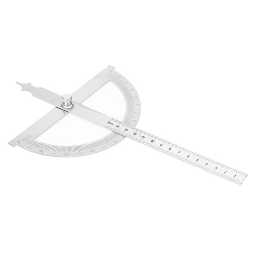0-180 Degree Angle Protractor Tools Stainless Steel Rotary Protractor 0-15cm Angle Finder Ruler(150 * 200mm)