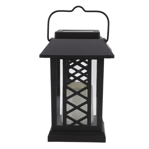 Outdoor Hanging Solar Lantern Energy Saving Warm Light Rechargeable Solar Lawn Light Retro Decorative Lights for Garden Patios Yard Deck Table Party ABS