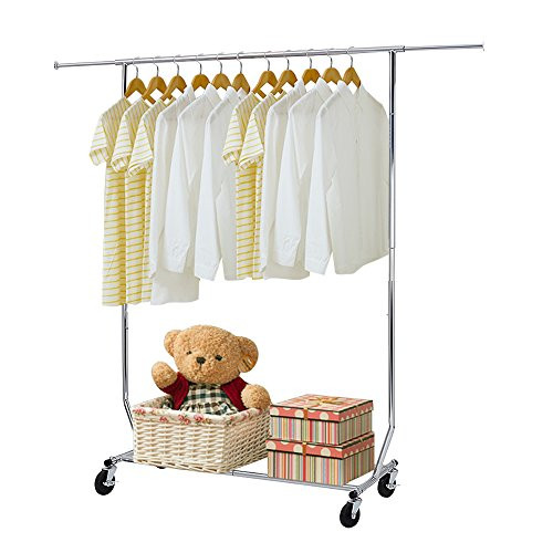 NEX Heavy Duty Clothing Garment Rack Commercial Grade Height and Length Adjustable Collapsible Clothing Rack Steel Rolling Rack, Chrome NEX Heavy Duty Clothing Garment Rack Commercial Grade Height and Length Adjustable Collapsible Clothing Rack Steel Rolling Rack, Chrome