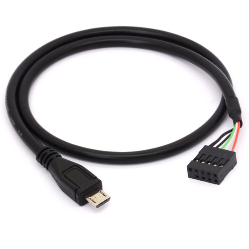 9 Pin USB Motherboard Female Header to Micro USB Male Adapter Dupont Extender Cable,Micro Male to 10Pin Female USB Dupont Cord (50 cm /1.6 FT)