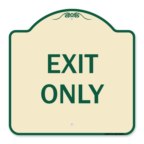 SignMission Designer Series Sign - Exit Only Heavy-Gauge Aluminum Architectural Sign | Protect Your Business & Municipality