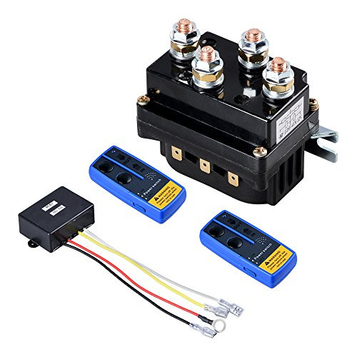 Set of 12V Winch Solenoid Relay Contactor Relay + Wireless Winch Receiver Remote for Jeep ATV UTV Truck
