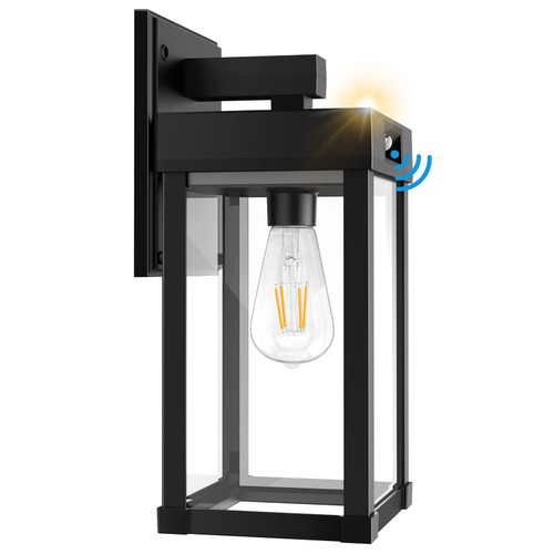 Yomisga Solar Wall Lights Outdoor Dusk to Dawn Porch Lighting, Exterior Light fixtures Wall Mount Waterproof Solar Wall Lantern with Motion Sensor, Outside Wall Sconce for House, Garage, Front Door