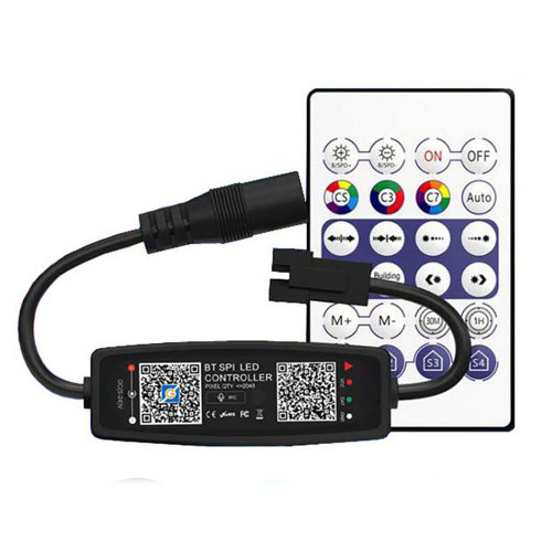 Vrabocry WS2811 WS2812B LED Controller Bluetooth Music with MIC for SK6812 WS2812 Pixel LED Strip Light APP 28Keys Remote DC5-24V