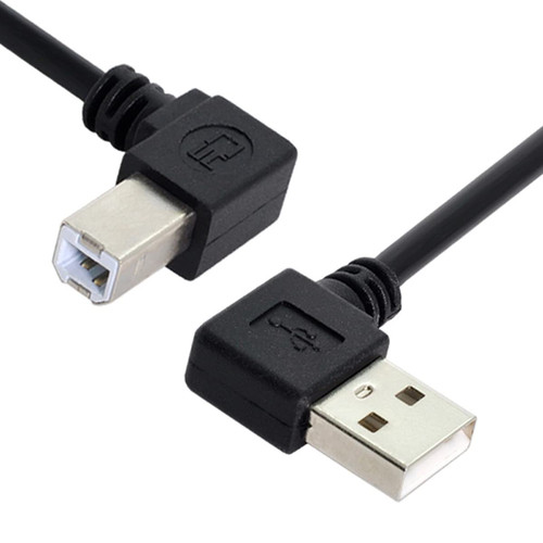chenyang CY Left Angled USB 2.0 A Male to B Male Right Angled 90 Degree Cable 50cm for Printer Scanner Disk