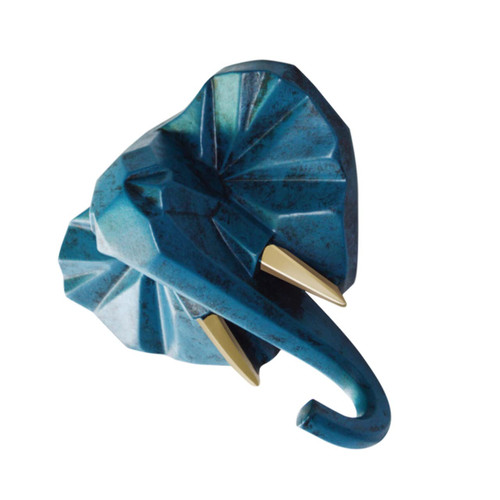 Holibanna Blue Tack Home Decor Elephant Head Hook Hat Wall Hanger Animal Shaped Coat Hat Hooks Wall Hanging Hooks Jewelry Office Household Resin Blue Office Decor Deer Head