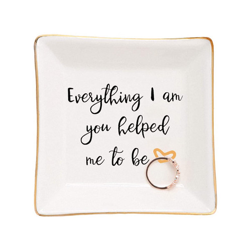 the Square Is Edged with Gold Jewelry Dishes Birthday Gift for Mom, Ring Dish Holder, Trinket Dish Ring Tray for Jewelry, Small Jewelry Dish Tray, Jewelry Plate Trinket Tray, Friendship Gift for Women