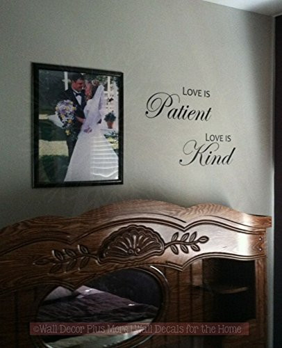 Love is Patient Love is Kind Vinyl Wall Art Decal Sticker Quote 23x14-Inch Black