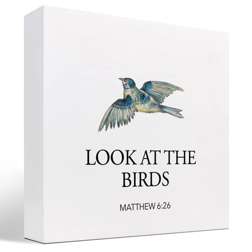 z-crange Bible Verse Matthew 6:26 Look at The Birds Wood Box Sign Decor Desk Sign, Christian Wooden Box Block Sign for Christian Home Bedroom Office Shelf Table Decor Decorations z-crange Bible Verse Matthew 6:26 Look at The Birds Wood Box Sign Decor Desk Sign, Christian Wooden Box Block Sign for Christian Home Bedroom Office Shelf Table Decor Decorations