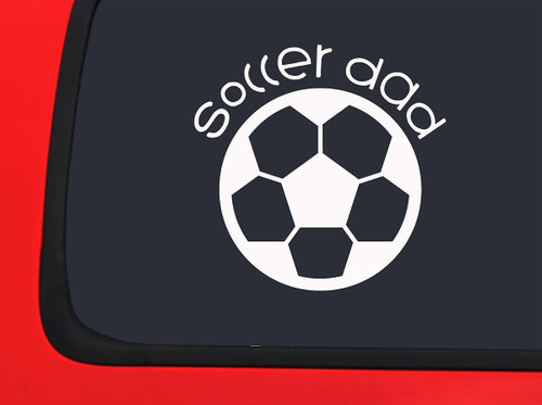 Car Sticker Soccer Dad Ball Support Love Parent Sports Field Car Window Decal Sticker White 7 Inch