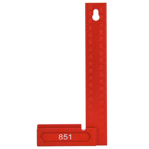 Marhynchus Right Angle Ruler Aluminum Alloy 90 Degrees L Shaped Woodworking Carpenter Tool Measuring Range 0 to 200mm(851 Right Angle Ruler)