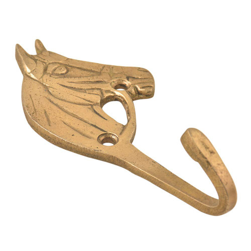Indian Shelf Keys Hanging | Gold Coat Hooks for Kids | Brass Unique Wall Mounted Coat Hanger | Western Horse Single Wall Hooks | Wall Hooks Decorative [12.70 cm]