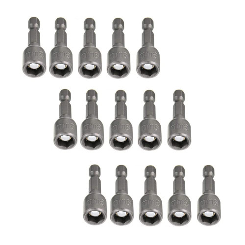 15pcs Hex Magnetic Power 8mm 5/16 Socket Adapter Drill Bit Nut Driver Set 1/4 inch Hex for Power Tools