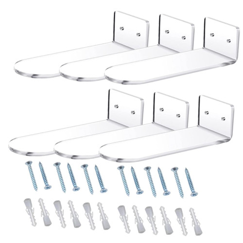 Cabilock 6pcs Shoe Bracket Clear Stand Clear Shoe Rack Wall Shelves White Shoe Shelf for Wall Acrylic Shoe Rack Floating Shoe Display Acrylic Transparent Sneakers Display Shoe Display Shelf