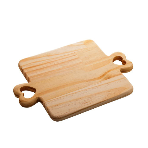 WOLFF Wooden Serving Board with Heart Shaped Handles, Pine Wood Charcuterie and Cheese Board, Serving Platter, Wooden Tray, Cutting Board 13x9