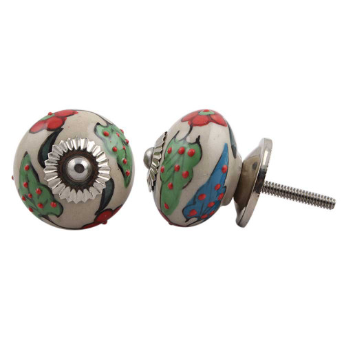 Indian Shelf 4 Pieces Knobs Dresser | Leaf Knobs and Pulls | Green Drawer Pulls for Kitchen Cabinets | Ceramic Decorative Knobs | Unique Knobs for Cabinets | Decorative Knobs for Dresser Drawers