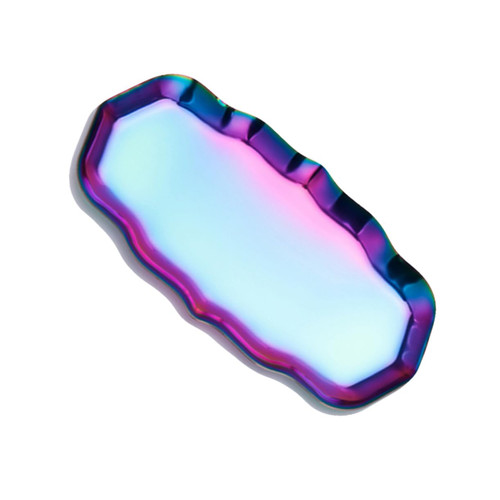 Holibanna Porch Storage Tray Food Decor Dessert Trays Jewelry Tray Decorative Trinket Dish Jewlery Tray Cosmetics Trays 430 Stainless Steel Cosmetic Tray Jewelry Container Necklace Plate