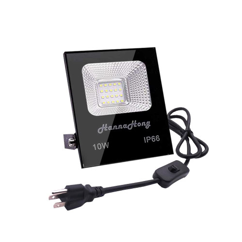 HANNAHONG 10W LED Flood Light Plug in,1100 Lumen,Super Bright Security/Work/Plant Grow Light,IP66 Waterproof Outdoor,Daylight White Reflector Spotlight for Porch, Garage,Patio,Yard,Garden,Lawn HANNAHONG 10W LED Flood Light Plug in,1100 Lumen,Super Bright Security/Work/Plant Grow Light,IP66 Waterproof Outdoor,Daylight White Reflector Spotlight for Porch, Garage,Patio,Yard,Garden,Lawn