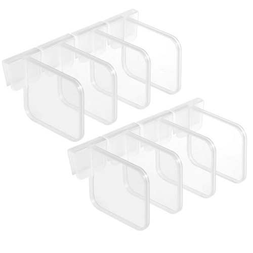 8Pcs Plastic Refrigerator Dividers Organizer Adjustable Snap-on Storage Box Refrigerator Pantry Grid Dividers Separator Tidy Organizer for Home Kitchen Office Supplies, Clear