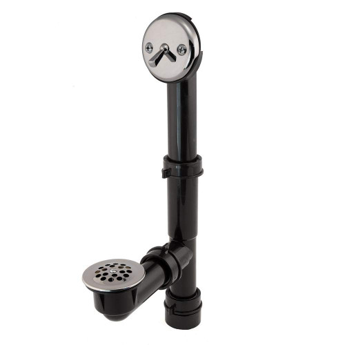 Everbilt Trip Lever 1-1/2 in. Black Poly Pipe Bath Waste and Overflow Drain in Chrome| Pipe made of polypropylene to ensure durability