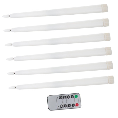 OSALADI 6pcs 3D Candle Light Halloween Candles Wedding Candle Tapered Candles Fake Candles Flameless Candles with Remote Realistic Tea Lights Candles LED Candlesticks LED Taper Candles LED