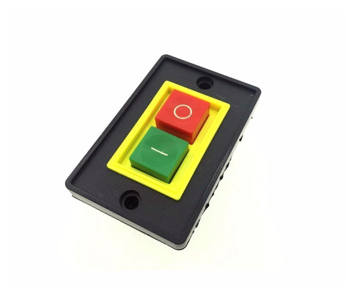 FEHAUK 5Pcs I/O Stop Start Switch AC 380V 2KW AC-3 Start Push Button Switch On/Off QCS1,Red/Green