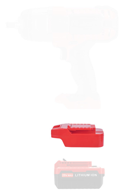 X-Adapter 1x Adapter Fits Bauer 20v MAX Cordless Tools Compatible with Porter Cable 20 MAX (NOT 18v) Lithium Batteries - Adapter Only, RED (BP-BE20)